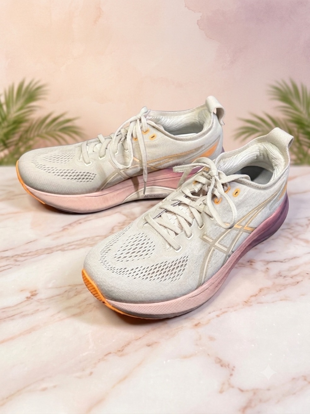ASICS Gel-Kayano Running Shoes - Women's Size 9.5 - Oatmeal/Pearl Pink